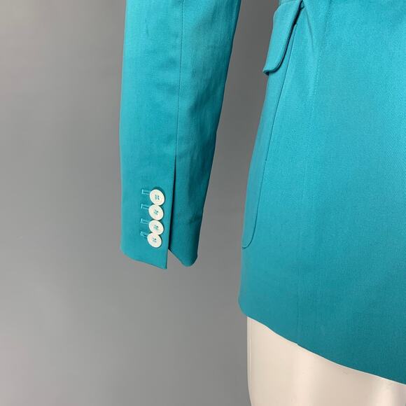 DSQUARED2 Size 8 Teal Cotton Jacket Blazer - Picture 4 of 7